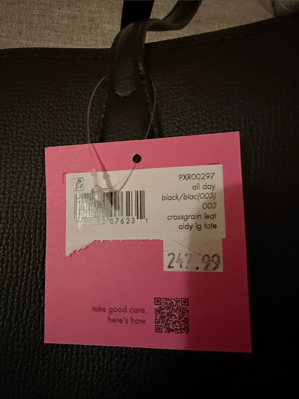 kate spade Black Tote with Light Pink Polka Dot Pouch